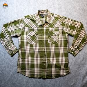 Canyon Guide Outfitters Button-Up Shirt Green Long Sleeve Collared Women's XL